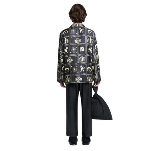 NANUSHKA JELMER PRINTED SILK-TWILL SHIRT FOLK ART BLACK - Image 2