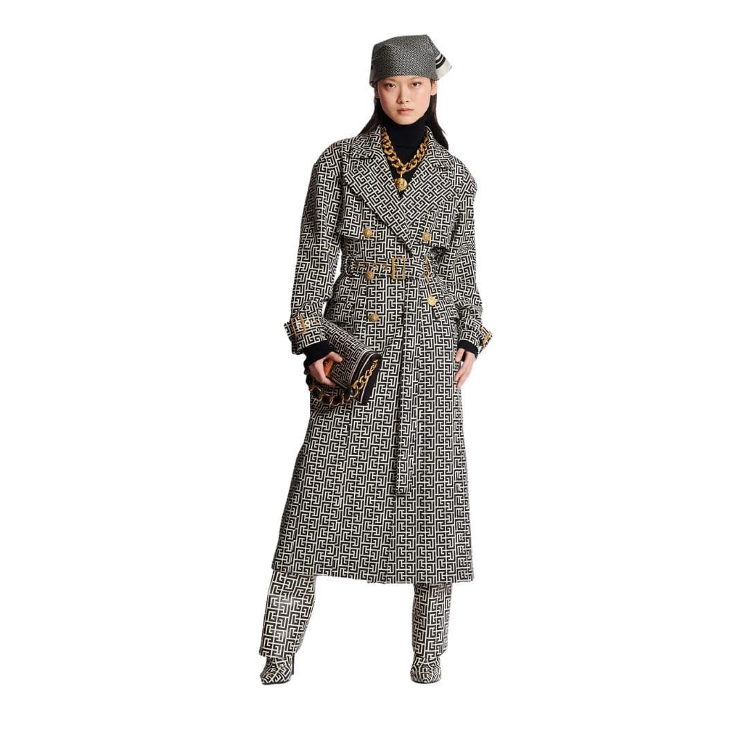 BALMAIN MONOGRAMMED TRENCH COAT - Image 4
