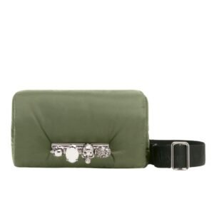 ALEXANDER MCQUEEN MANS THE PUFFY KNUCLE BUM BAG IN KHAKIBLACK
