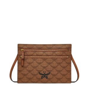 MCM HIMMEL CROSSBODY POUCH IN LAURETOS COGNAC