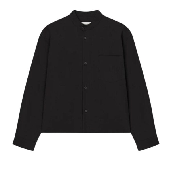 NANUSHKA ABBAS WASHED-CANVAS SHIRT BLACK