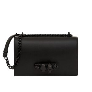 ALEXANDER MCQUEEN WOMANS JEWELLED SATCHEL IN BLACK