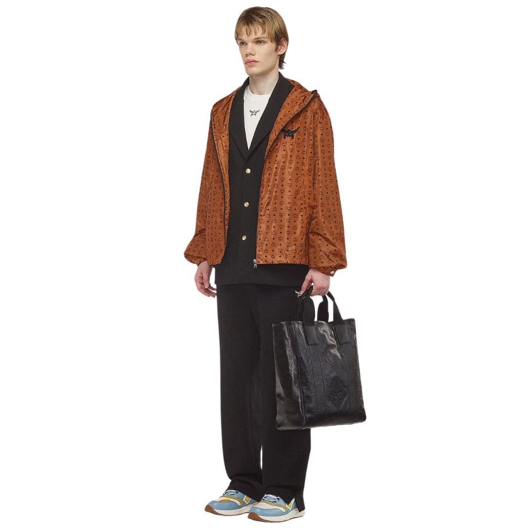 MCM REVERSIBLE DIAMOND TOTE IN CANVAS LEATHER MIX BLACK - Image 3