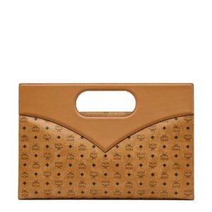 MCM DIAMOND TOTE IN VISETOS LEATHER MIX COGNAC
