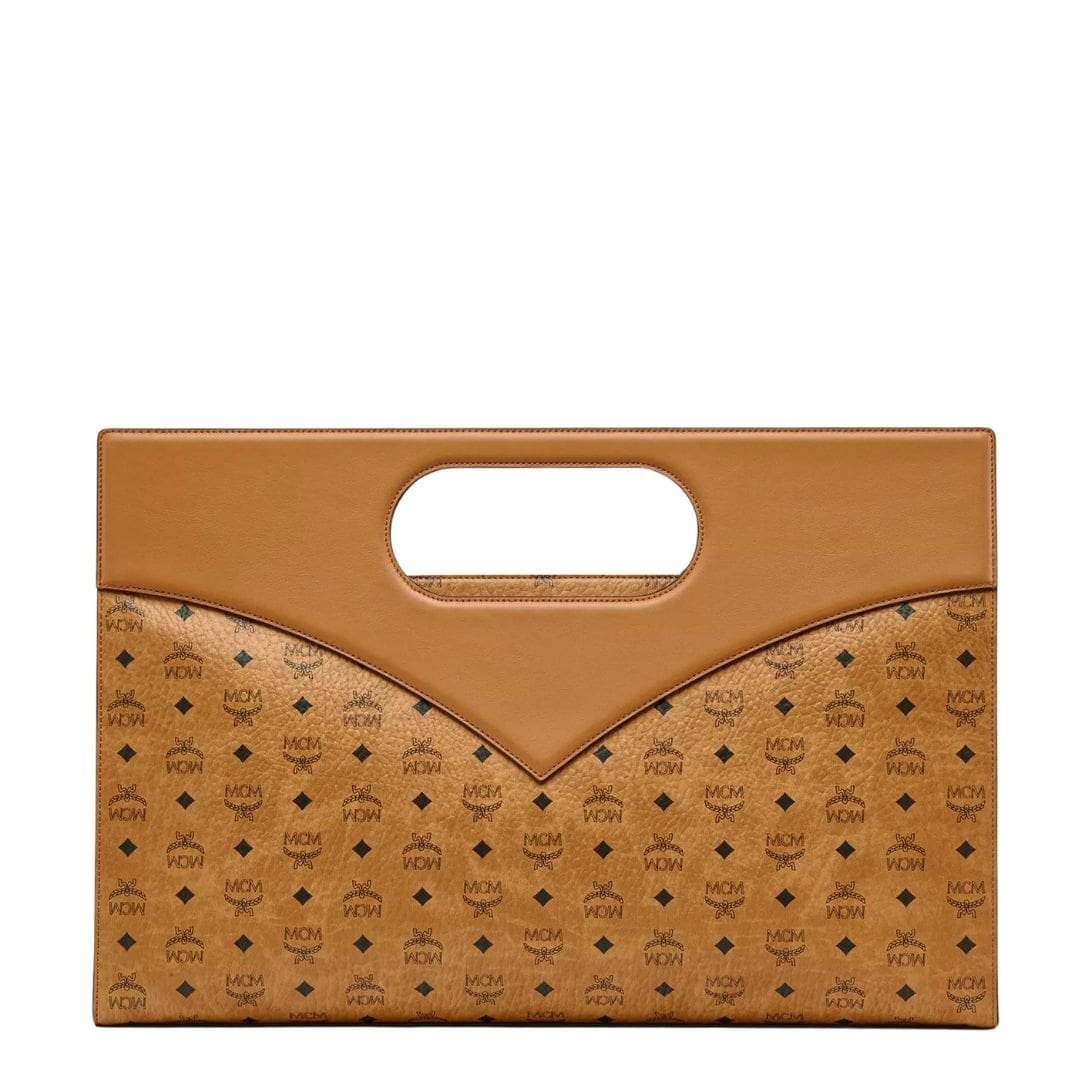 MCM DIAMOND TOTE IN VISETOS LEATHER MIX COGNAC - Image 2