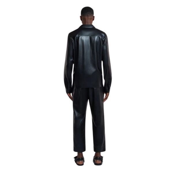 NANUSHKA DUCO OKOBOR ALT-LEATHER LONG SLEEVE SHIRT - Image 3