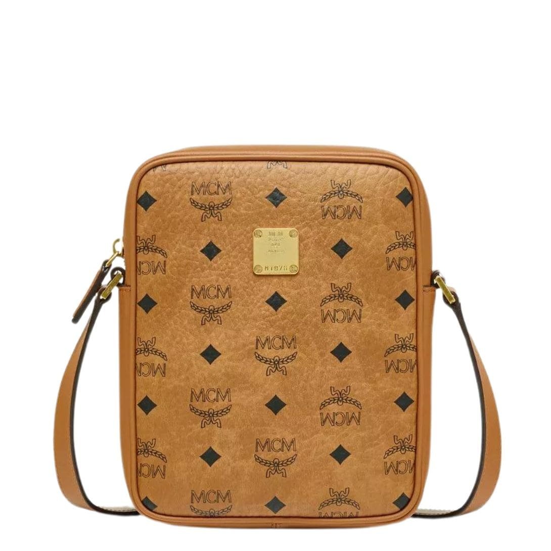 MCM KLASSIK CROSSBODY IN VISETOS COGNAC