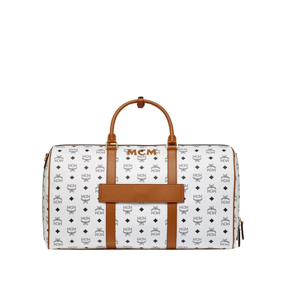 MCM OTTOMAR WEEKENDER BAG IN MEGA LAUREL VISETOS WHITE - Image 3