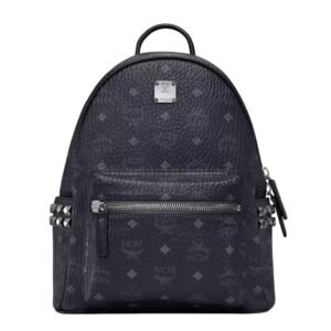 MCM STARK SIDE STUDS BACKPACK IN VISETOS BLACK
