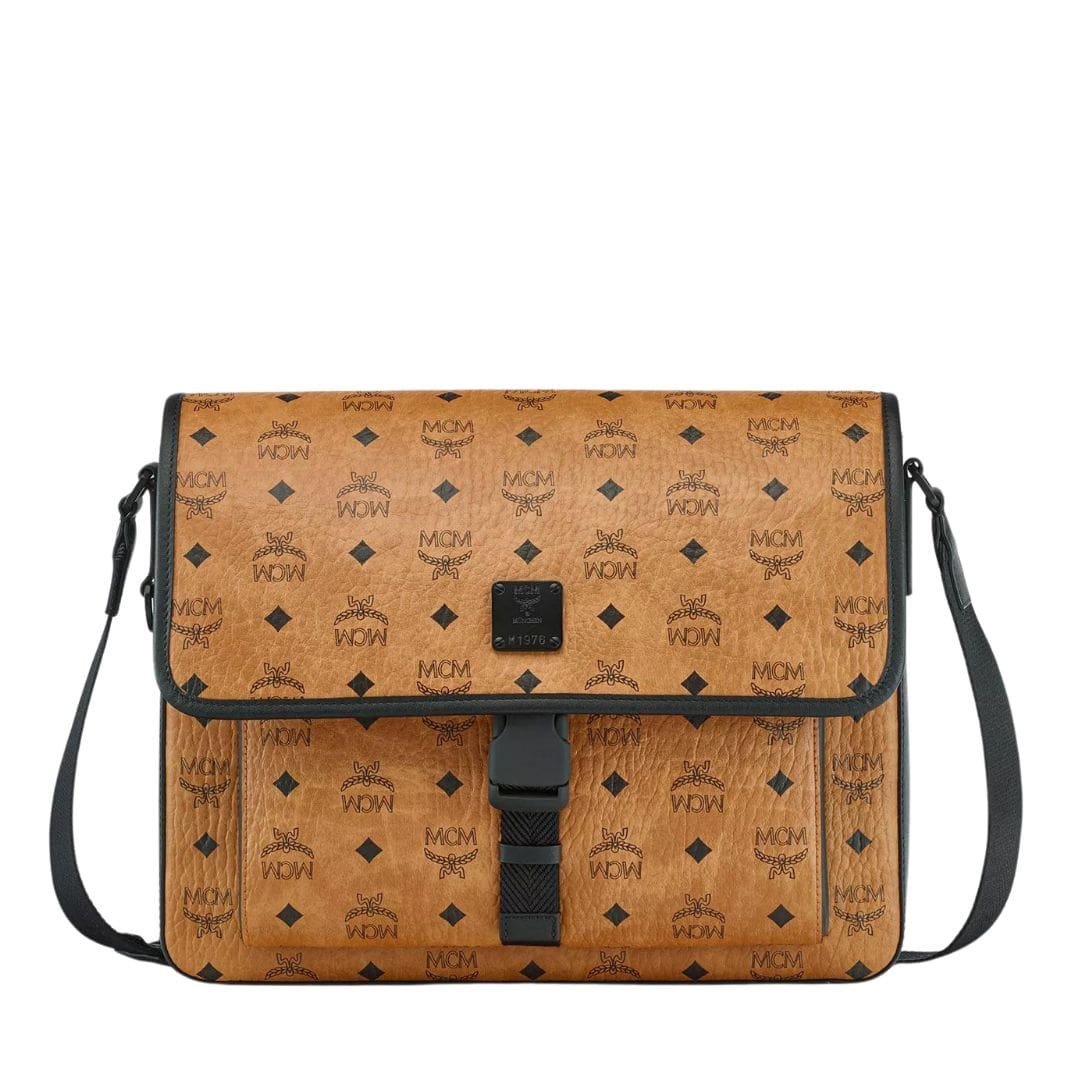 MCM SMALL KLASSIK MESSENGER IN VISETOS COGNAC