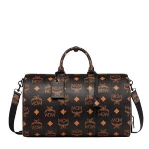 MCM OTTOMAR WEEKENDER BAG IN MAXI VISETOS BLACK