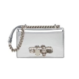 ALEXANDER MCQUEEN WOMANS MINI JEWELLED SATCHEL IN GRAY