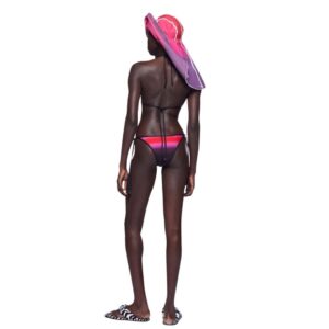 THE ATTICO RED, BLACK AND FUCHSIA BIKINI