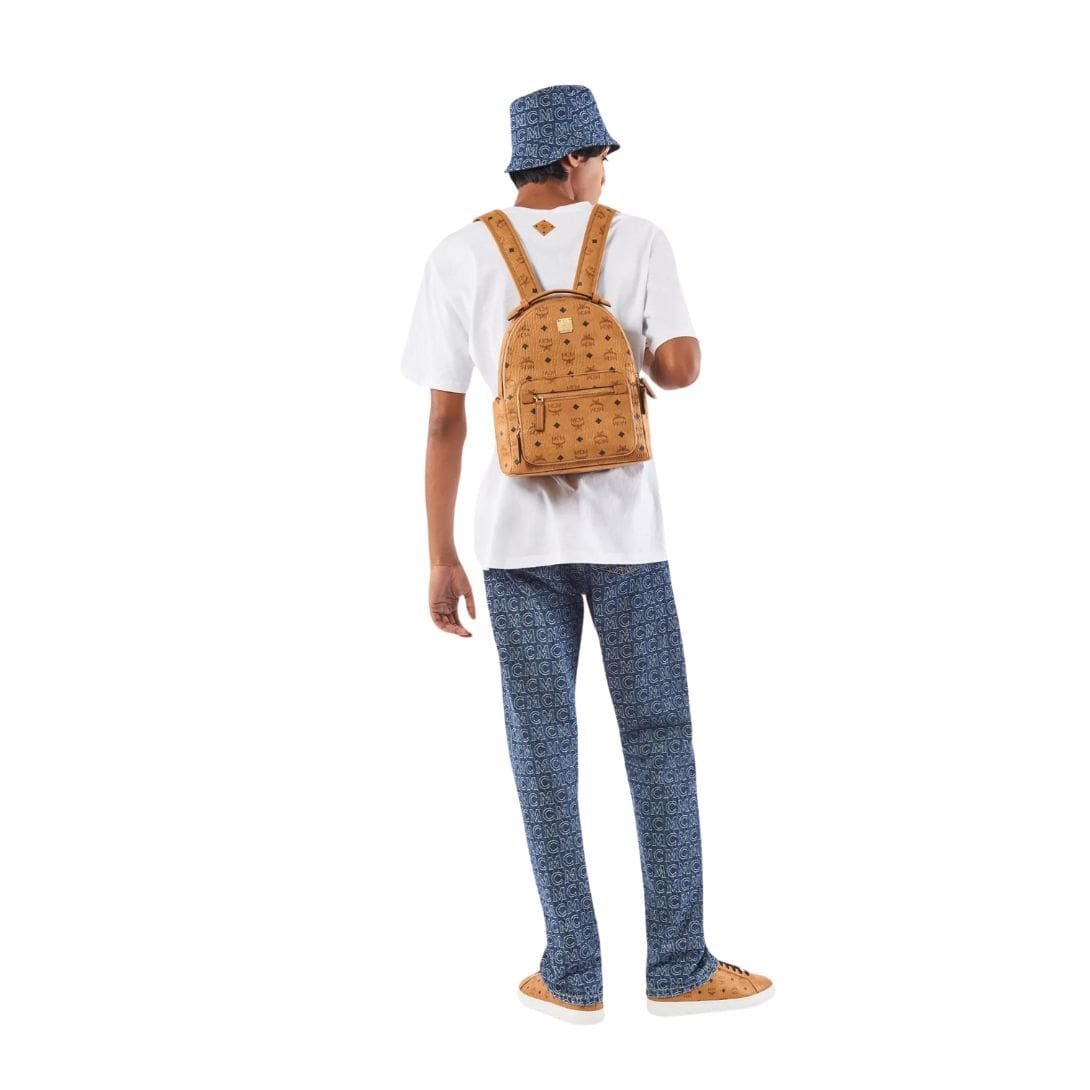 MCM SMALL STARK BACKPACK IN VISETOS COGNAC - Image 3
