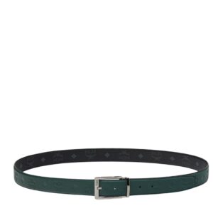 MCM AREN REVERSIBLE BELT 1.3” IN EMBOSSED MONOGRAM LEATHER GREEN