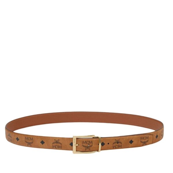 MCM AREN REVERSIBLE BELT 1.3” IN VISETOS COGNAC