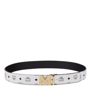 MCM CLAUS M REVERSIBLE BELT 1.75″ IN VISETOS WHITE/GOLD