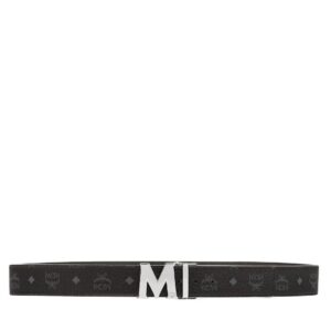 MCM CLAUS M REVERSIBLE BELT 1.75″ IN VISETOS BLACK/SILVER