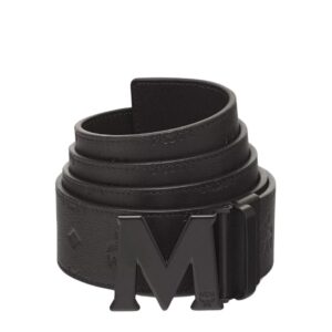 MCM CLAUS M REVERSIBLE BELT 1.75” IN EMBOSSED MONOGRAM LEATHER BLACK