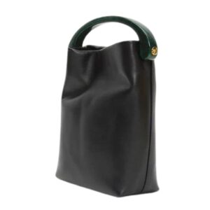 LA GARCONNE DRIES VAN NOTEN CRISP LEATHER BAG BLACK