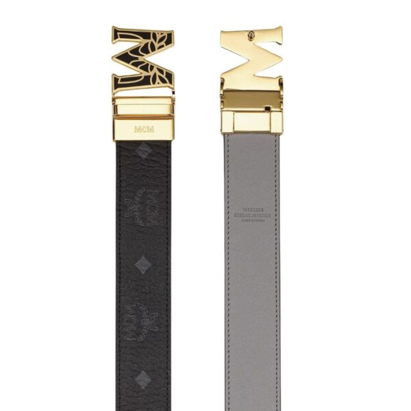 MCM CLAUS EPOXY LAUREL M REVERSIBLE BELT 1.5" IN VISETOS BLACK/GOLD - Image 3