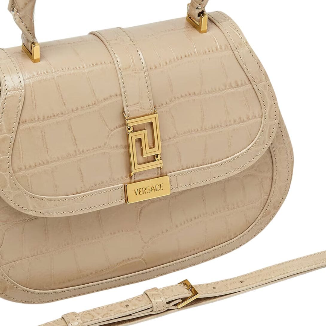 VERSACE CROC-EFFECT GRECA GODDESS TOP HANDLE BAG - Image 3