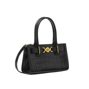 VERSACE CROC-EFFECT MEDUSA ’95 SMALL TOTE