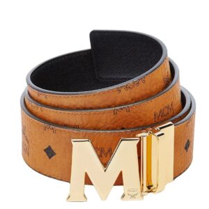 MCM CLAUS M REVERSIBLE BELT 1.75″ IN VISETOS GOLD