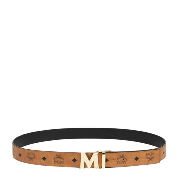 MCM CLAUS M REVERSIBLE BELT 1.5" IN VISETOS COGNAC/GOLD - Image 2