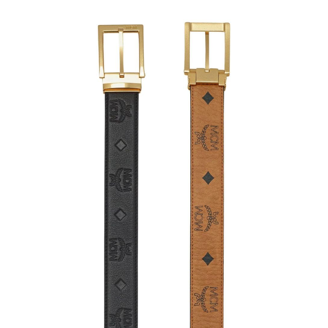 MCM AREN REVERSIBLE BELT 1.3” IN EMBOSSED MONOGRAM LEATHER BLACK - Image 2