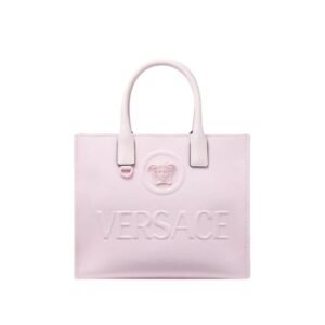 VERSACE LA MEDUSA CANVAS SMALL TOTE BAG