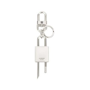 GIVENCHY 4G PADLOCK KEYRING IN METAL SILVERY