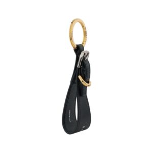 GIVENCHY VOYOU KEYRING IN METAL AND LEATHER BLACK