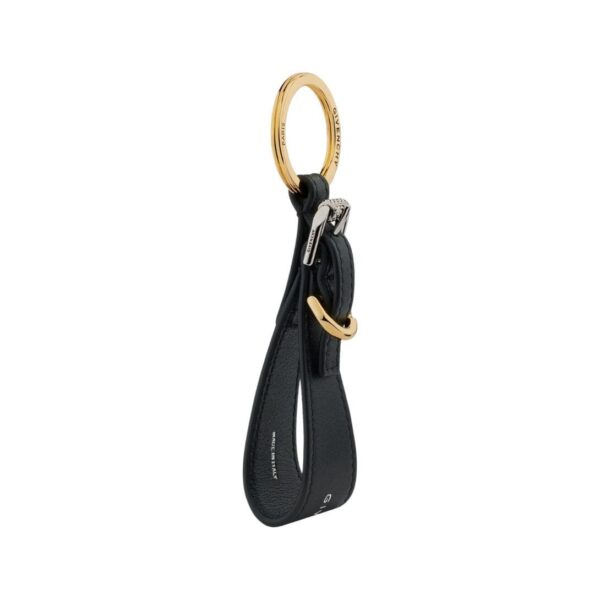 GIVENCHY VOYOU KEYRING IN METAL AND LEATHER BLACK - Image 2