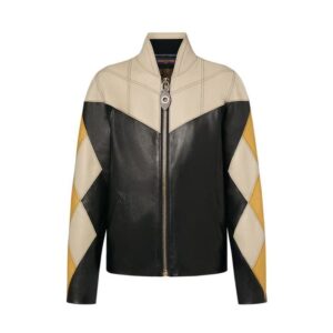 LOUIS VUITTON HARLEQUIN SLEEVE LEATHER JACKET