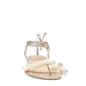 MAGDA BUTRYM WRAP AROUND PEARL SANDALS IN GOLD