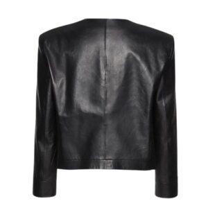 MAGDA BUTRYM BUTTONED LEATHER JACKET IN BLACK