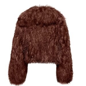 MAGDA BUTRYM SHORT SHAG SHEARLING COAT IN BROWN