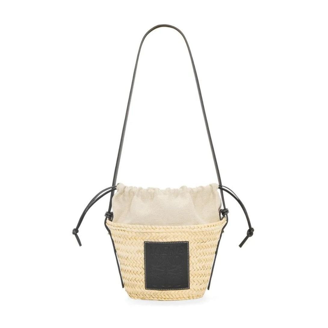 LOEWE BUCKET BAG WITH DRAWSTRING IN PALM LEAF AND CALFSKIN - Image 7