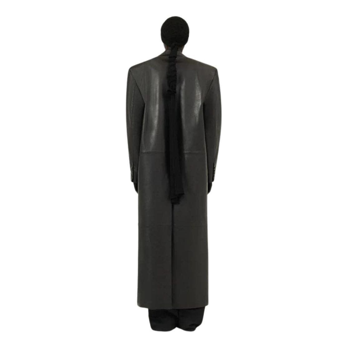 MAGDA BUTRYM SINGLE BREASTED LEATHER COAT IN BLACK - Image 4
