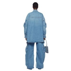 THE ATTICO FERN WASHED BLUE SHORT COAT