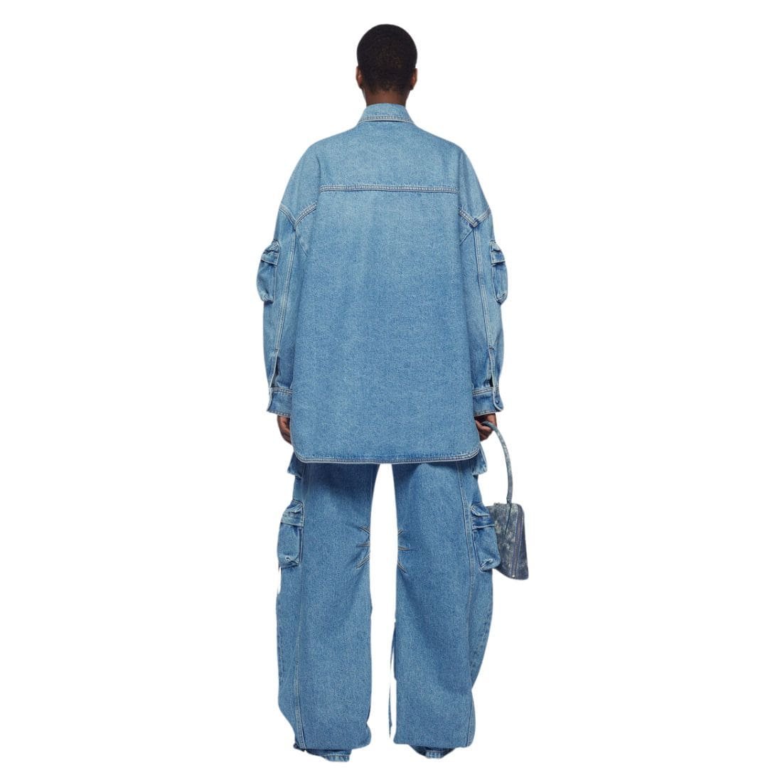 THE ATTICO FERN WASHED BLUE SHORT COAT - Image 2