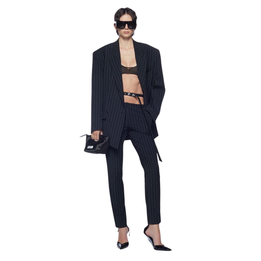 THE ATTICO GLEN BLUE NAVY AND WHITE BLAZER - Image 3