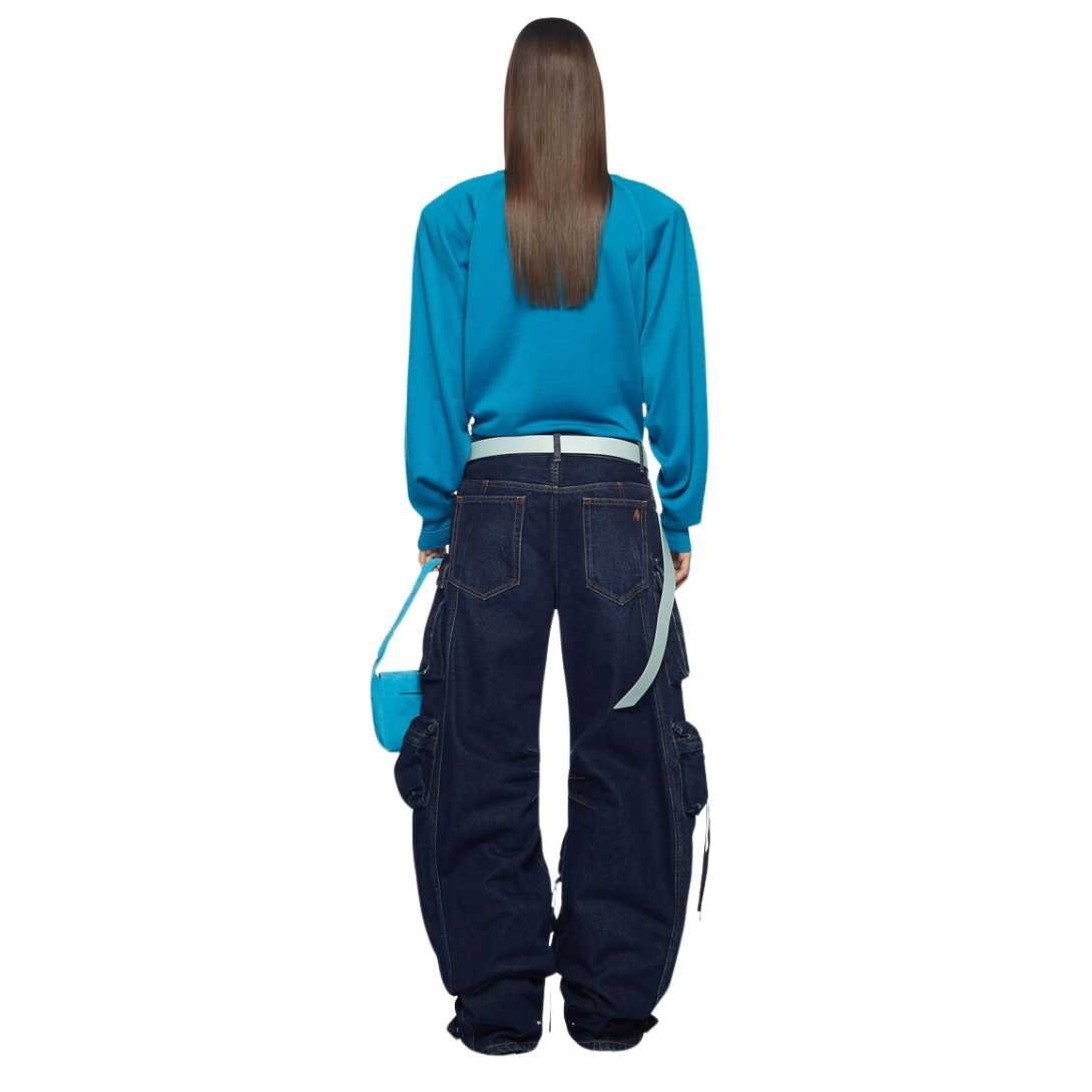 THE ATTICO FERN DARK BLUE LONG PANTS - Image 2