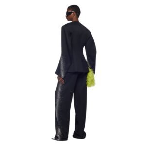 THE ATTICO JAGGER BLACK AND SILVER LONG PANTS