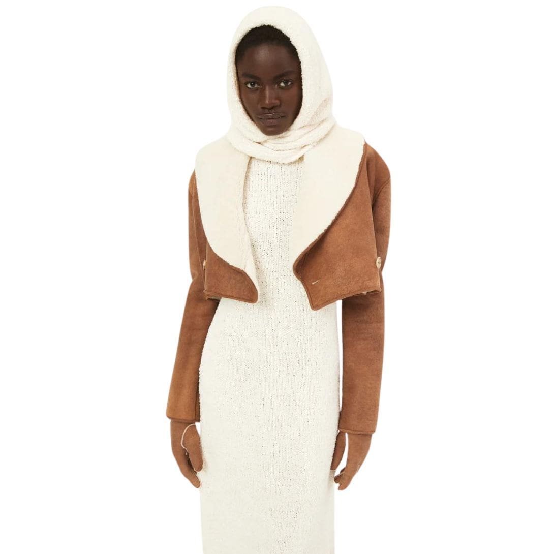 MAGDA BUTRYM CROPPED SHEARLING JACKET IN BEIGE - Image 4