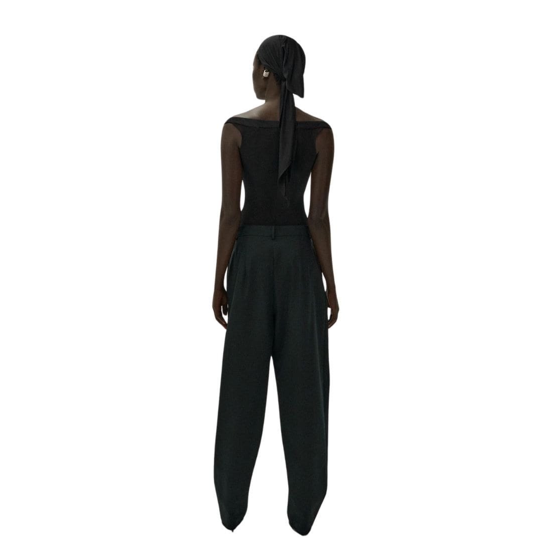 MAGDA BUTRYM TAPERED COTTON TROUSERS IN BLACK - Image 3