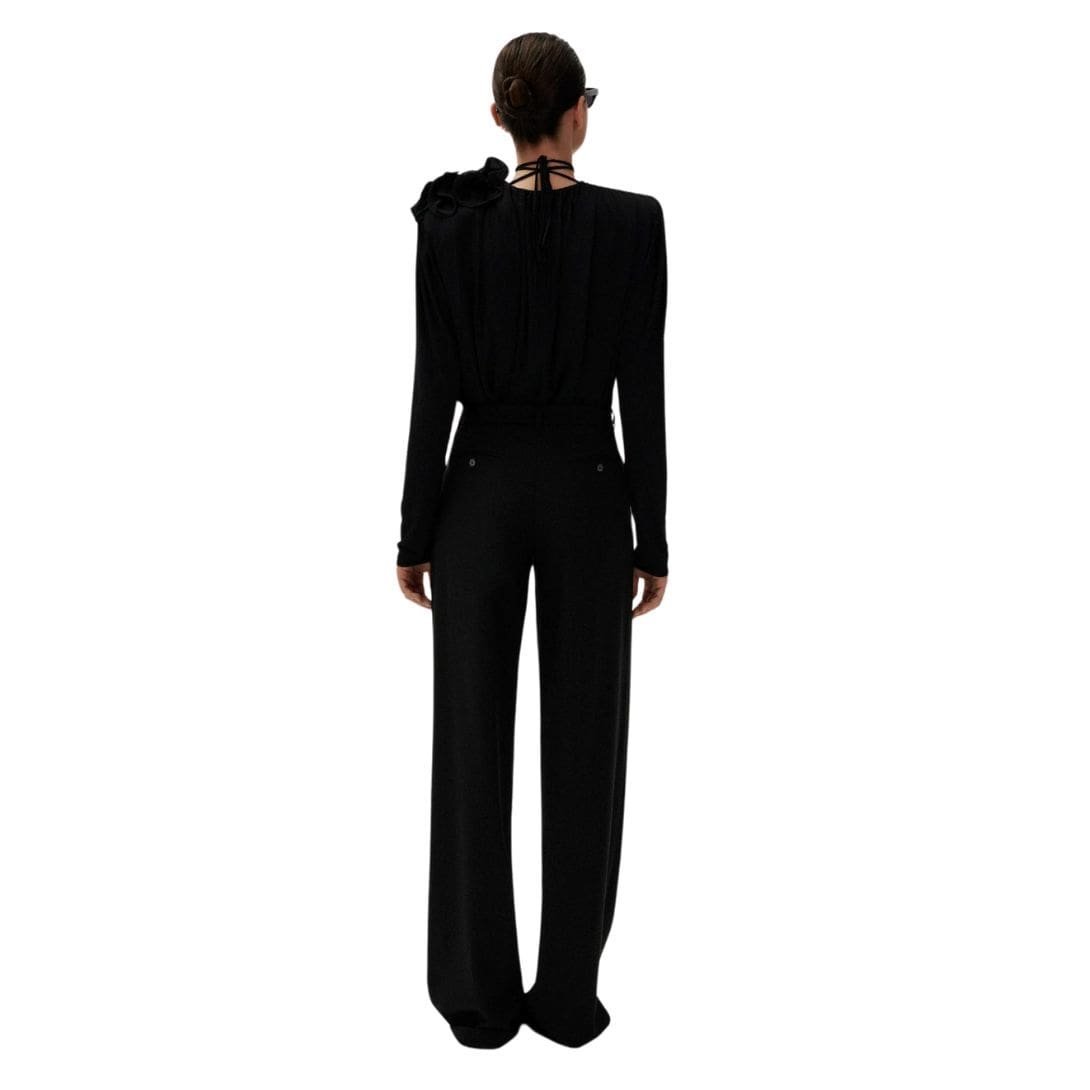 MAGDA BUTRYM WIDE-LEG WOOL TROUSERS IN BLACK - Image 4