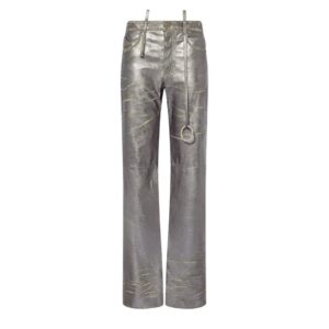 THE ATTICO SILVER LONG PANTS