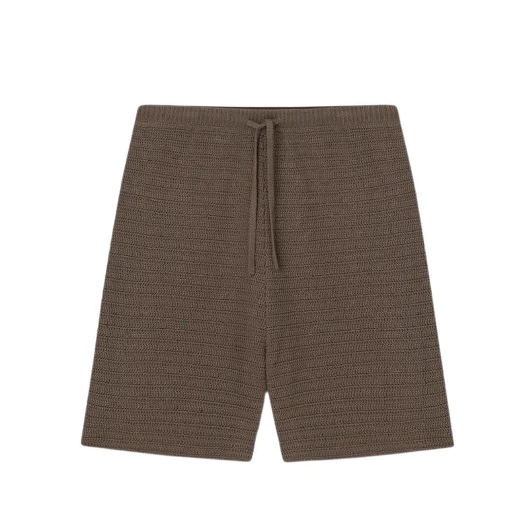 NANUSHKA CADEN LINEAR CROCHET SHORTS BROWN
